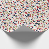 Luxe Artistieke Botanische Bloemen Paisley Wedding Cadeaupapier (Hoek)