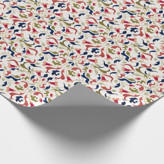 Luxe Artistieke Botanische Bloemen Paisley Wedding Cadeaupapier (Hoek)