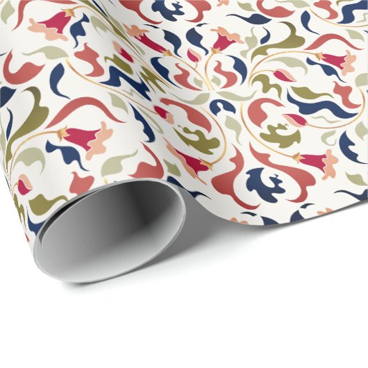 Luxe Artistieke Botanische Bloemen Paisley Wedding Cadeaupapier (Rol Hoek)