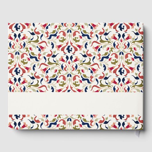 Luxe Artistieke Botanische Bloemen Paisley Wedding Gastenboek (Achterkant)