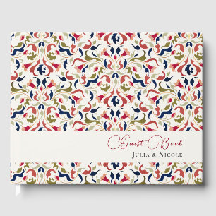 Luxe Artistieke Botanische Bloemen Paisley Wedding Gastenboek