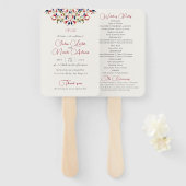 Luxe Artistieke Botanische Bloemen Paisley Wedding Handwaaier (Voorkant en achterkant)