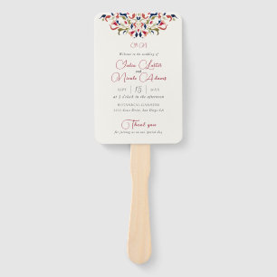 Luxe Artistieke Botanische Bloemen Paisley Wedding Handwaaier