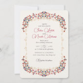 Luxe Artistieke Botanische Bloemen Paisley Wedding Kaart (Voorkant)