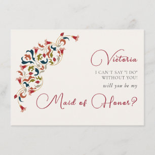 Luxe Artistieke Botanische Bloemen Paisley Wedding Menu