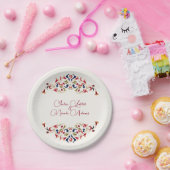 Luxe Artistieke Botanische Bloemen Paisley Wedding Papieren Bordje (Feest)