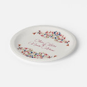 Luxe Artistieke Botanische Bloemen Paisley Wedding Papieren Bordje (Gekanteld)