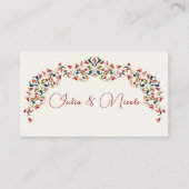 Luxe Artistieke Botanische Bloemen Paisley Wedding Plaatskaartje (Voorkant)