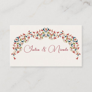 Luxe Artistieke Botanische Bloemen Paisley Wedding Plaatskaartje