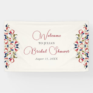 Luxe Artistieke Botanische Bloemen Paisley Wedding Spandoek