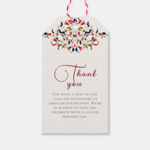 Luxe Artistieke Botanische Bloemrijke Paisley Brui Cadeaulabel