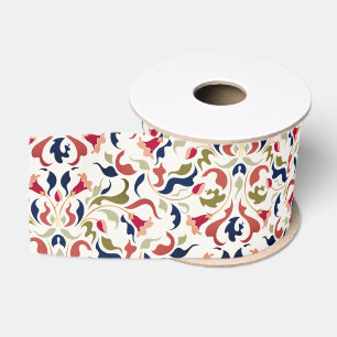 Luxe Artistieke Botanische Bloemrijke Paisley Brui Grosgrain Lint