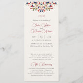 Luxe Artistieke Botanische Bloemrijke Paisley Brui Programmakaart (Voorkant)