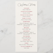 Luxe Artistieke Botanische Bloemrijke Paisley Brui Programmakaart (Achterkant)