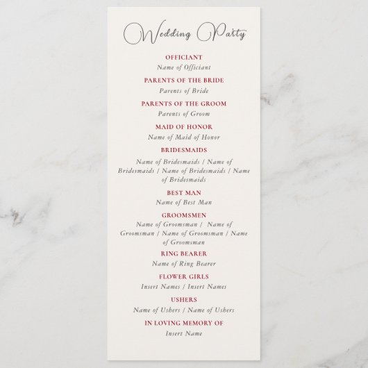 Luxe Artistieke Botanische Bloemrijke Paisley Brui Programmakaart (Achterkant)