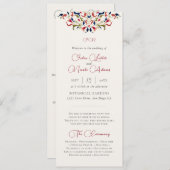 Luxe Artistieke Botanische Bloemrijke Paisley Brui Programmakaart (Voorkant / Achterkant)