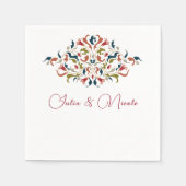 Luxe Artistieke Botanische Bloemrijke Paisley Brui Servet (Voorkant)