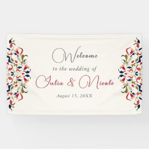 Luxe Artistieke Botanische Bloemrijke Paisley Brui Spandoek