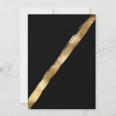 Luxe Artsy Zwart Goud Brushstrokes bruiloft Kaart (Achterkant)