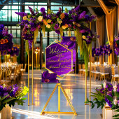 Luxe Asymmetrical Frame Purple Brush Stroke Floral Acryl Bord