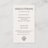 Luxe Attorney at Law Neutral Professional Photo  Visitekaartje (Achterkant)