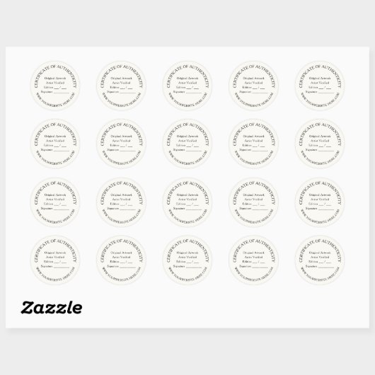Luxe Authenticiteitscertificaat Sticker | Ivoor (Vel)