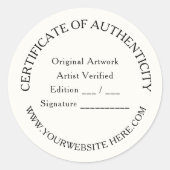 Luxe Authenticiteitscertificaat Sticker | Ivoor (Voorkant)