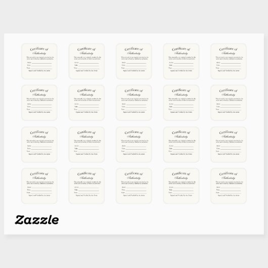 Luxe Authenticiteitscertificaat Sticker | Ivory (Vel)