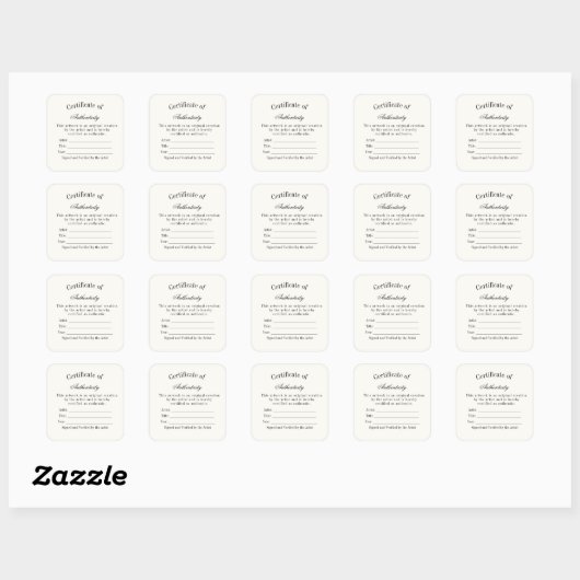 Luxe Authenticiteitscertificaat Sticker | Ivory (Vel)