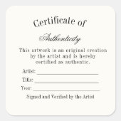Luxe Authenticiteitscertificaat Sticker | Ivory (Voorkant)