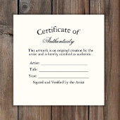 Luxe Authenticiteitscertificaat Sticker | Ivory
