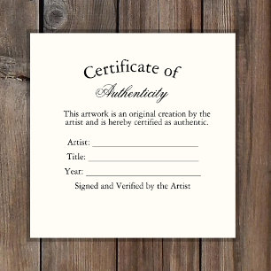 Luxe Authenticiteitscertificaat Sticker   Ivory