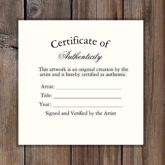 Luxe Authenticiteitscertificaat Sticker | Ivory