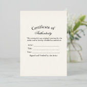 Luxe Authenticiteitscertificaat Sticker | Ivory Folie Feestdagenkaart (Staand Voorkant)