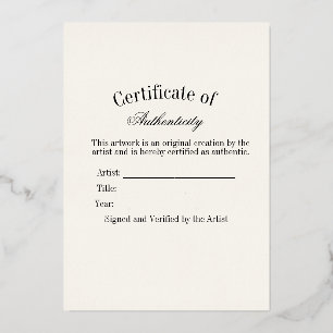 Luxe Authenticiteitscertificaat Sticker   Ivory Folie Feestdagenkaart