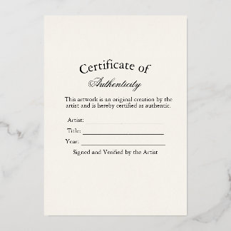 Luxe Authenticiteitscertificaat Sticker | Ivory Folie Feestdagenkaart