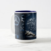 Luxe Auto Blueprint Conceptauto-engineering... Tweekleurige Koffiemok (Voorkant links)