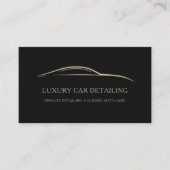 Luxe Auto Detailing QR-code Zwart & Goud Visitekaartje (Voorkant)