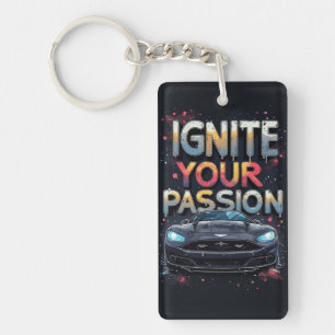 Luxe auto grafisch en dynamisch kleurensplash sleutelhanger