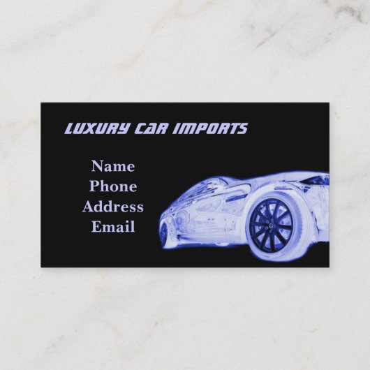 Luxe auto-import en -service visitekaartje (Voorkant)