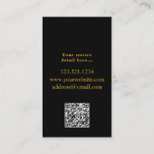 Luxe auto limousine & auto service QR-code Visitekaartje (Achterkant)