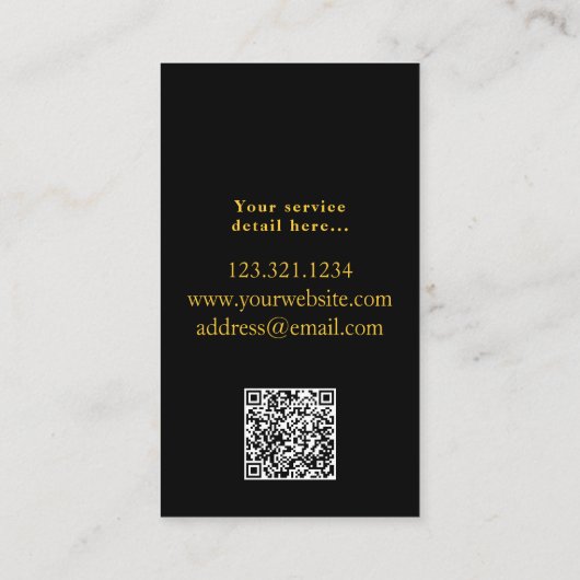 Luxe auto limousine & auto service QR-code Visitekaartje (Achterkant)