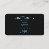 Luxe auto logo - Ice Blue Sportscar op zwart Visitekaartje (Achterkant)