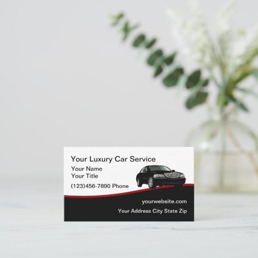 Luxe auto service taxi visitekaartje (Staand voorkant)