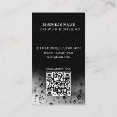 Luxe Auto Wash Automotive Cleaning QR Code Zwart Visitekaartje (Achterkant)