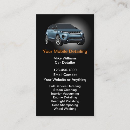 Luxe autodeTAILING Verticale Zakelijke Kaarten Visitekaartje (Voorkant)