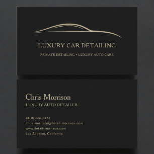 Luxe autodetailing zwart & goud visitekaartje