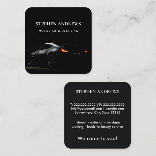 Luxe automatische specificatie van autoreinigingsr vierkante visitekaartje (Voorkant / Achterkant)