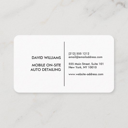Luxe automatische specificatie van autoreinigingsr visitekaartje (Achterkant)