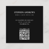 Luxe, automatische specificatie van de QR-code voo Vierkante Visitekaartje (Achterkant)